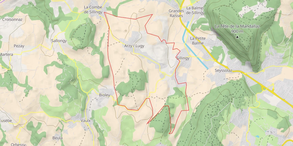 Map of the trail for Col d'Angely Par le Bois de Loye