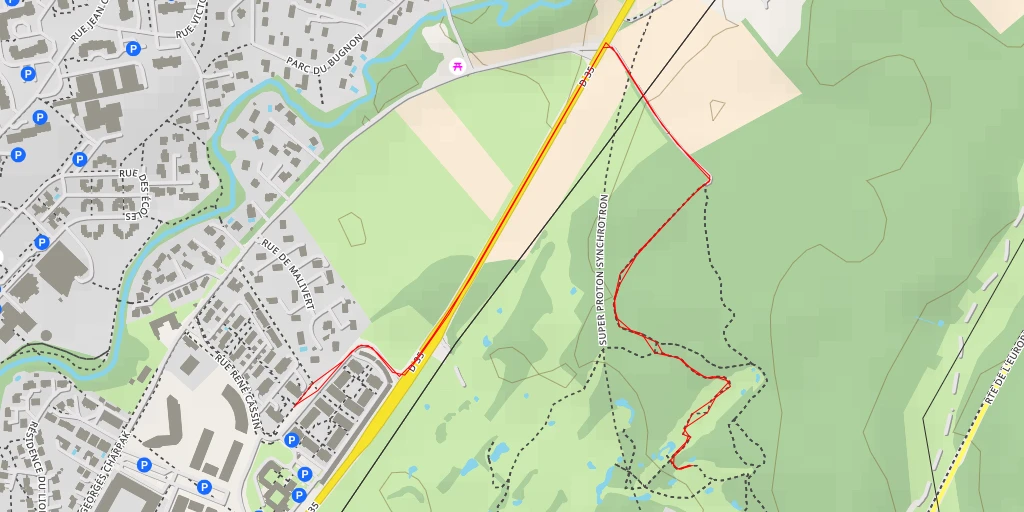 Map of the trail for Golf Club des Serves - Route de Meyrin