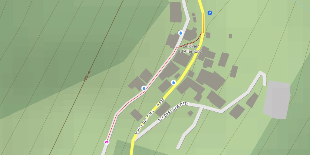 Map of the trail for AI - Route des Ronzières - Allemond