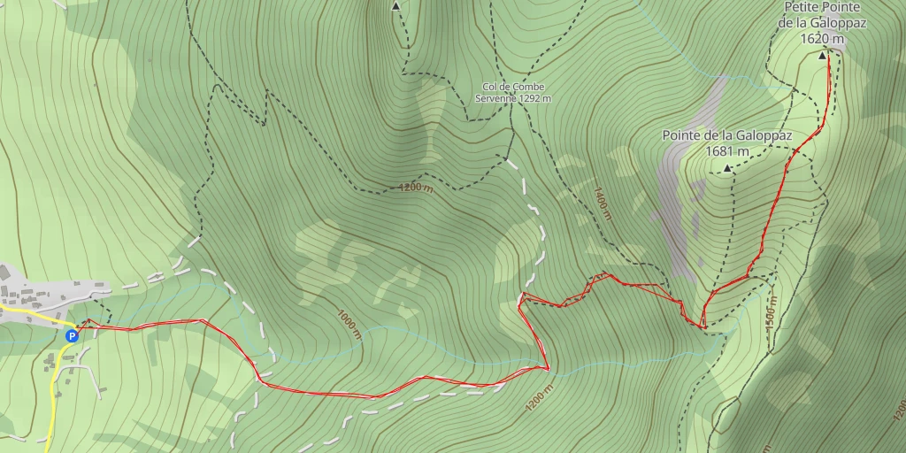 Map of the trail for Petite Pointe de la Galoppaz