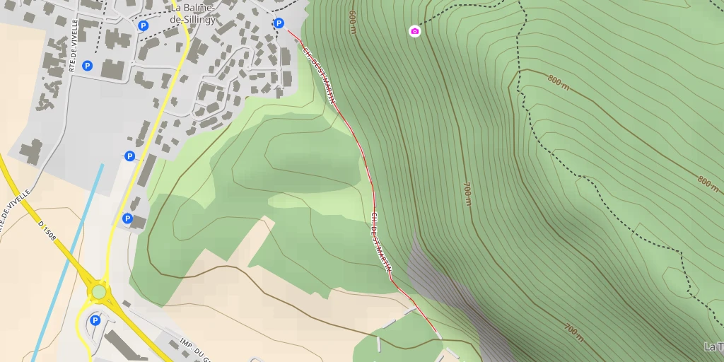 Map of the trail for miroir de la faille sismique du Vuache