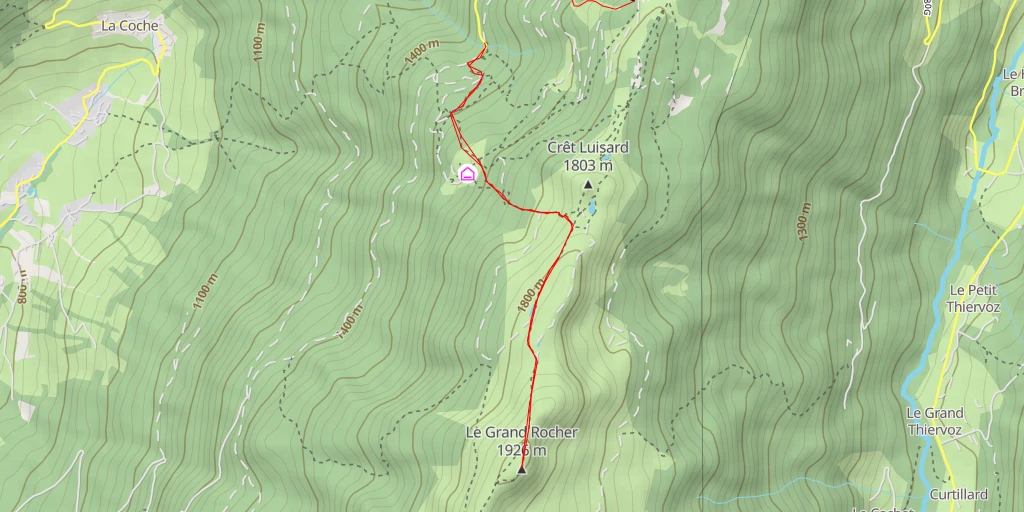 Map of the trail for Le Grand Rocher