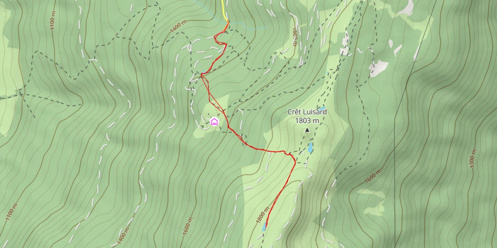 Map of the trail for Lac de Séchident