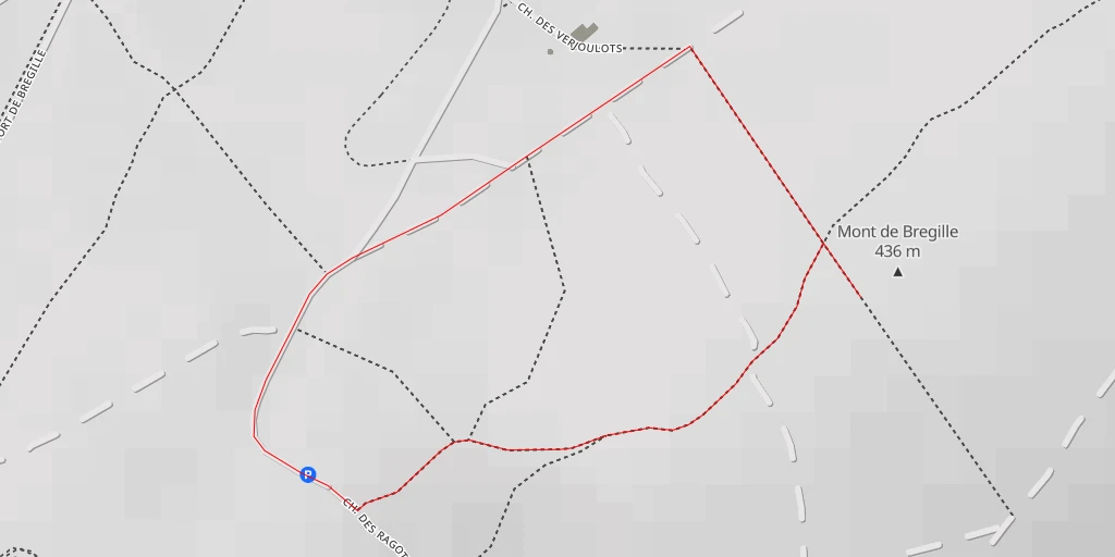 Map of the trail for Mont de Bregille