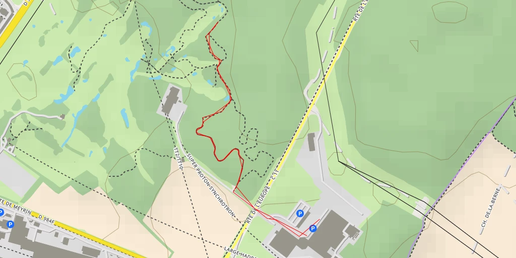 Map of the trail for Golf Club des Serves - Route de Meyrin