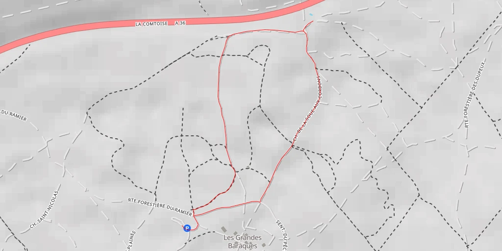 Carte de l'itinéraire :  La Comtoise - Besançon