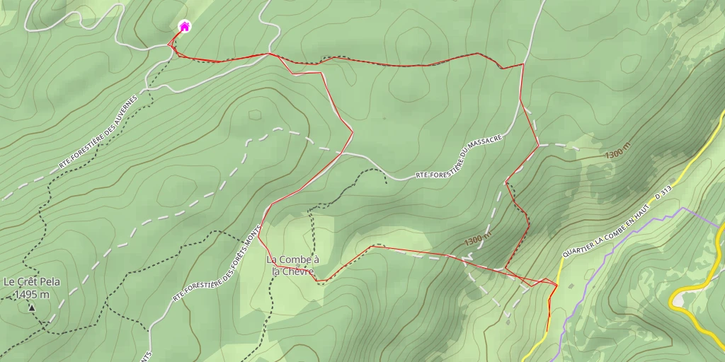 Map of the trail for AI - Chalet de la Frasse