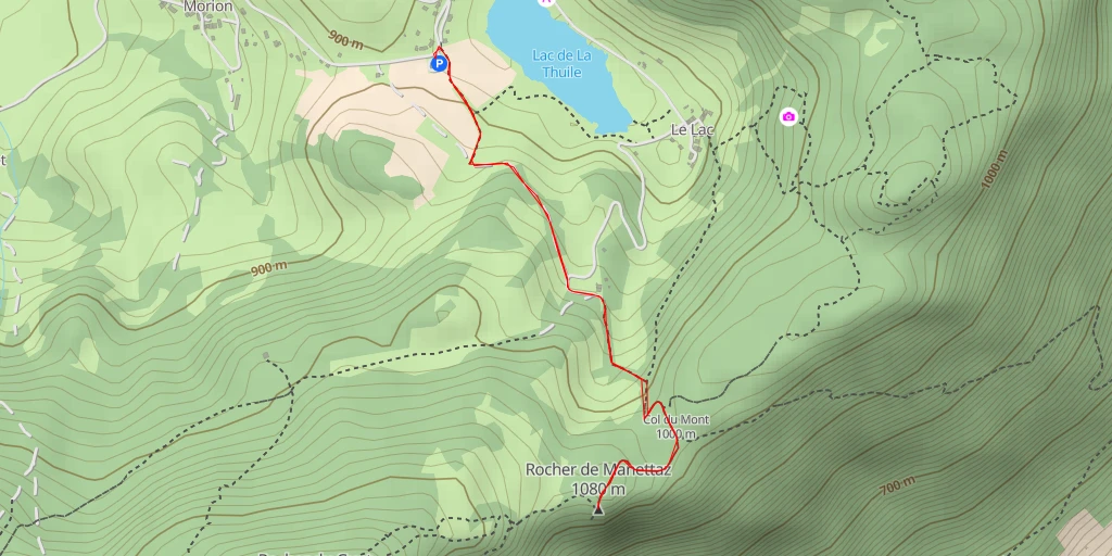 Map of the trail for Rocher de Manettaz