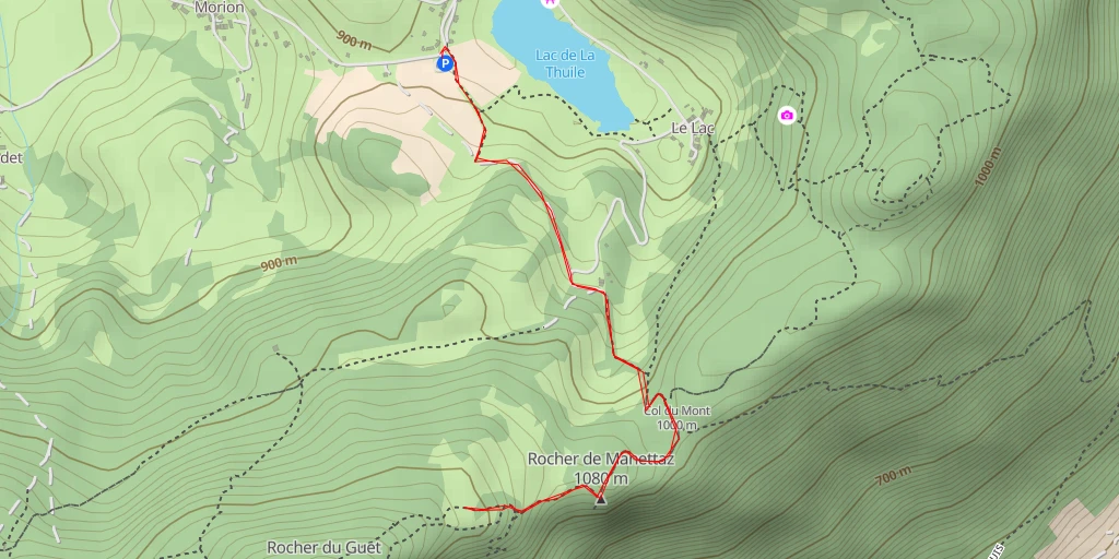 Carte de l'itinéraire :  Route du Mont