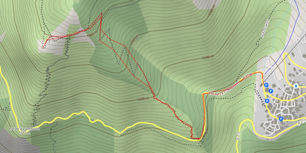 Map of the trail for Crête du bras