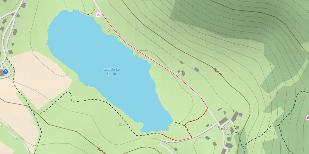 Map of the trail for Tour du Lac de la Thuile - Tour du Lac de la Thuile