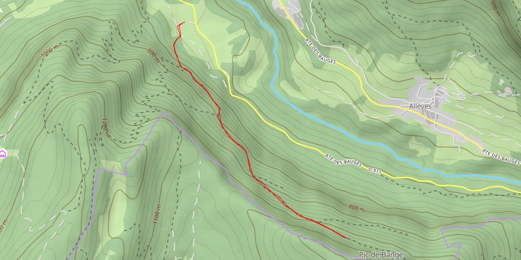 Map of the trail for Grotte de Balmétain - Route des Bauges
