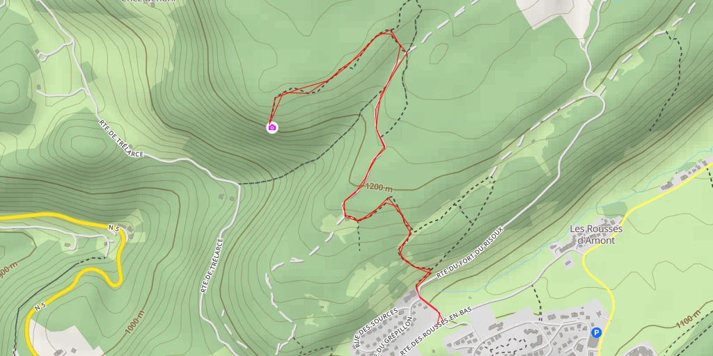 Map of the trail for Bélvédère de la Roche Blanche