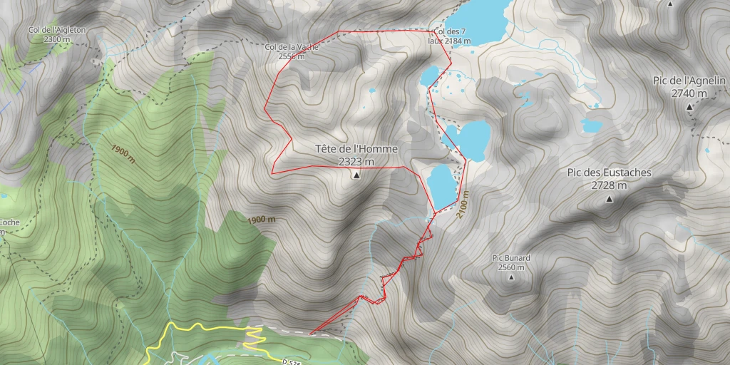 Map of the trail for Crête du Cheval Traversée SW → NE