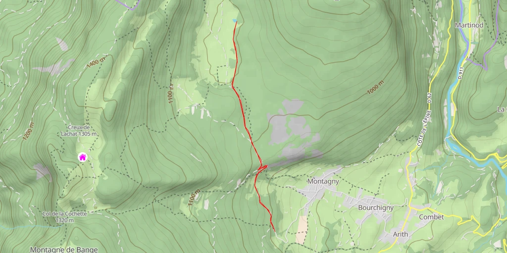 Map of the trail for Lac du Mariet