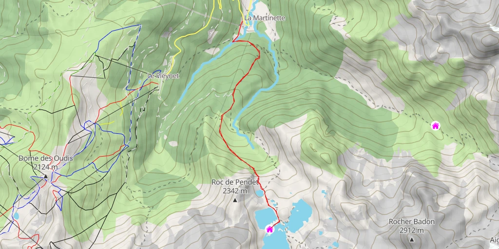 Map of the trail for Refuge des 7 Laux