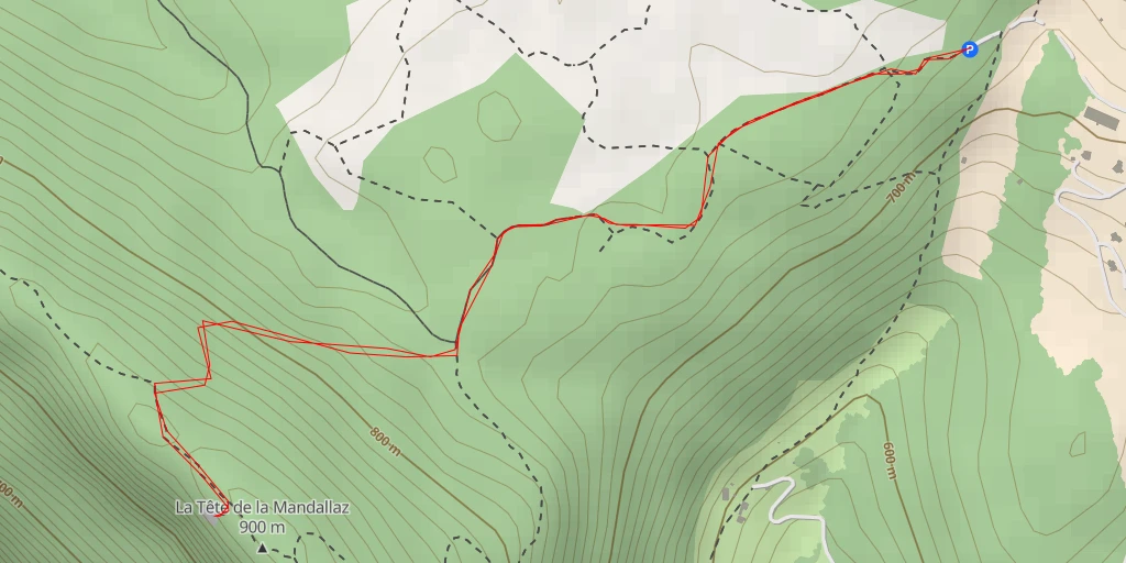 Map of the trail for Route de la Petite Balme