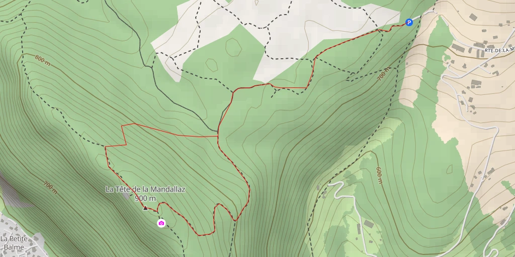 Map of the trail for La Tête de la Mandallaz