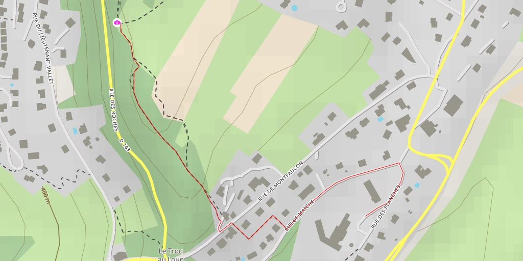 Carte de l'itinéraire :  Route des Roches