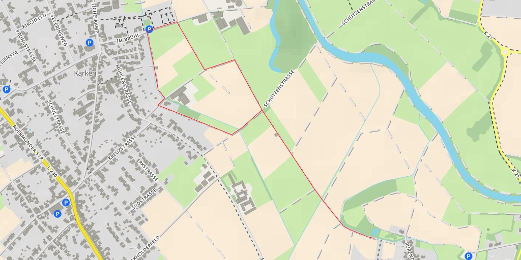 Map of the trail for Oberstraße