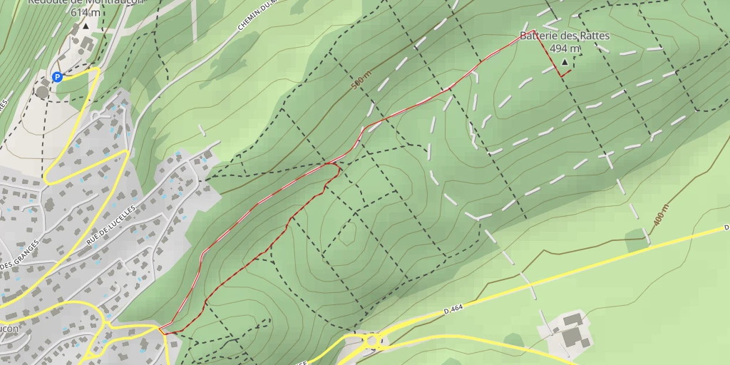 Map of the trail for Batterie des Rattes