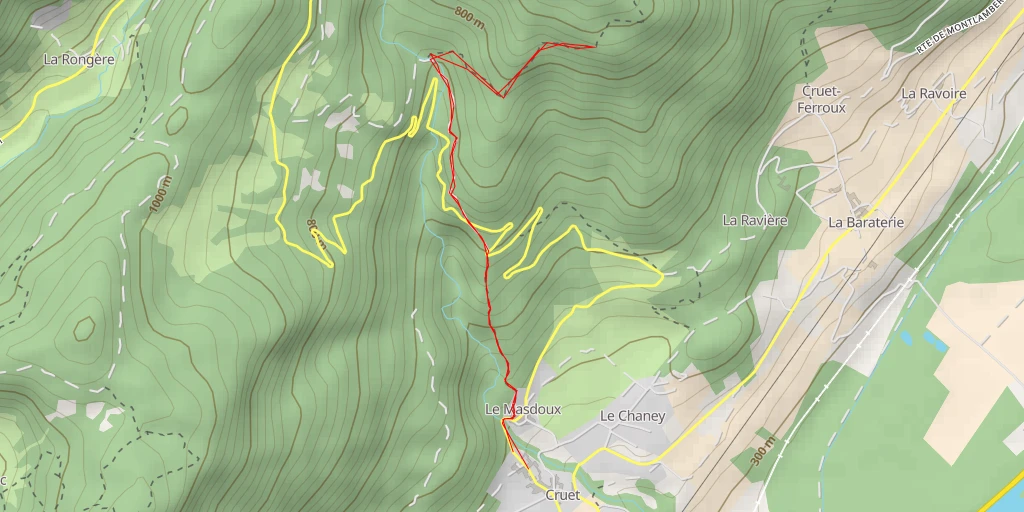 Map of the trail for La Saussette