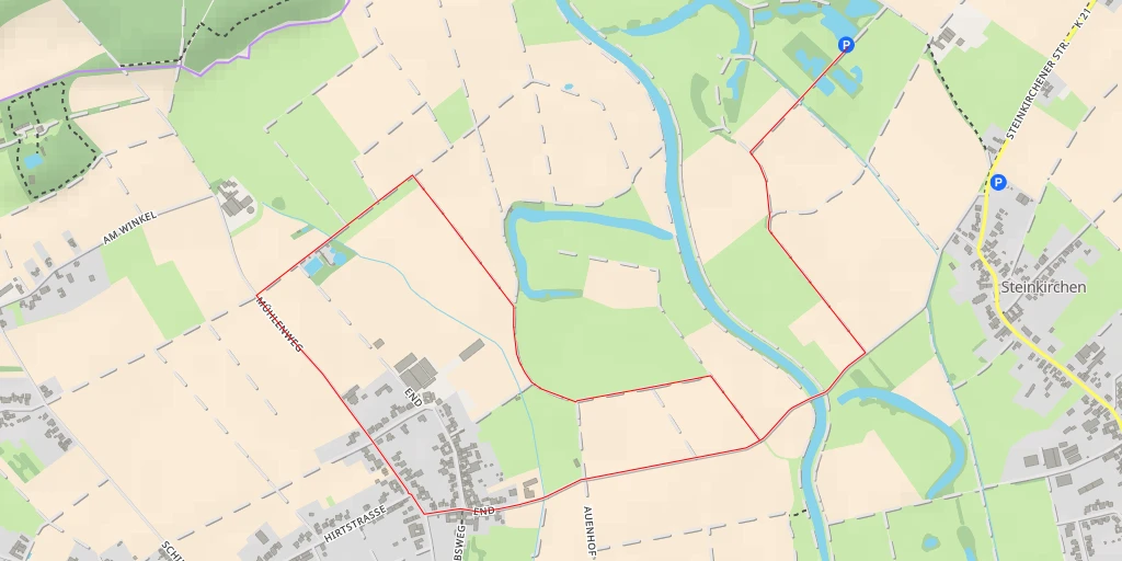 Map of the trail for Mühlenweg