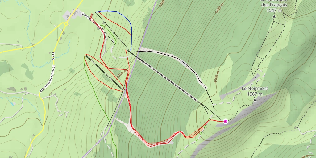 Carte de l'itinéraire :  Le Noirmont