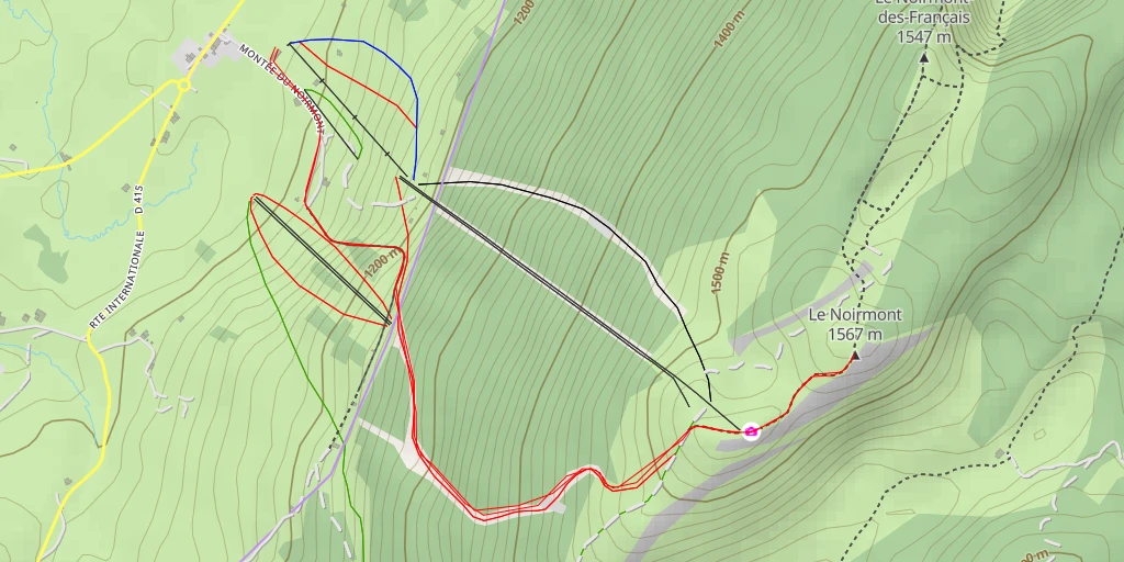 Carte de l'itinéraire :  Le Noirmont