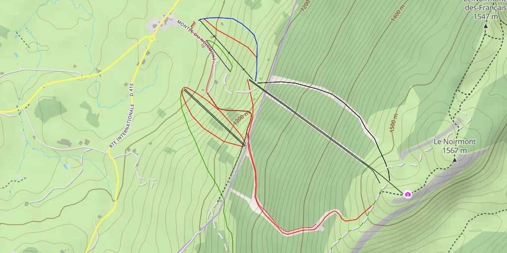 Carte de l'itinéraire :  piste rouge 2