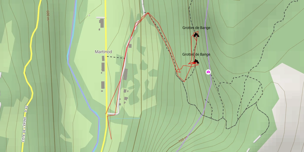 Map of the trail for Le Semnoz Grotte de Bange
