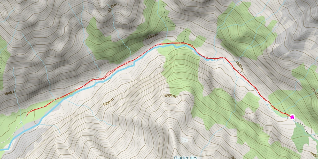 Map of the trail for Cabane du Chatellerat