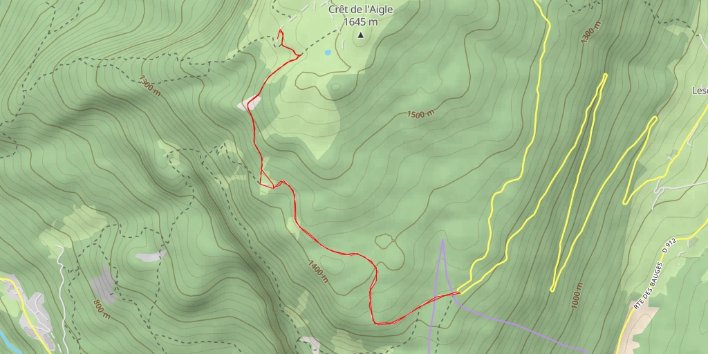 Map of the trail for Refuge du Semnoz / Chalets de Gruffy