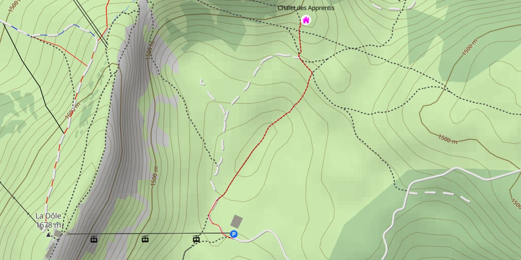 Carte de l'itinéraire :  Chalet des Apprentis