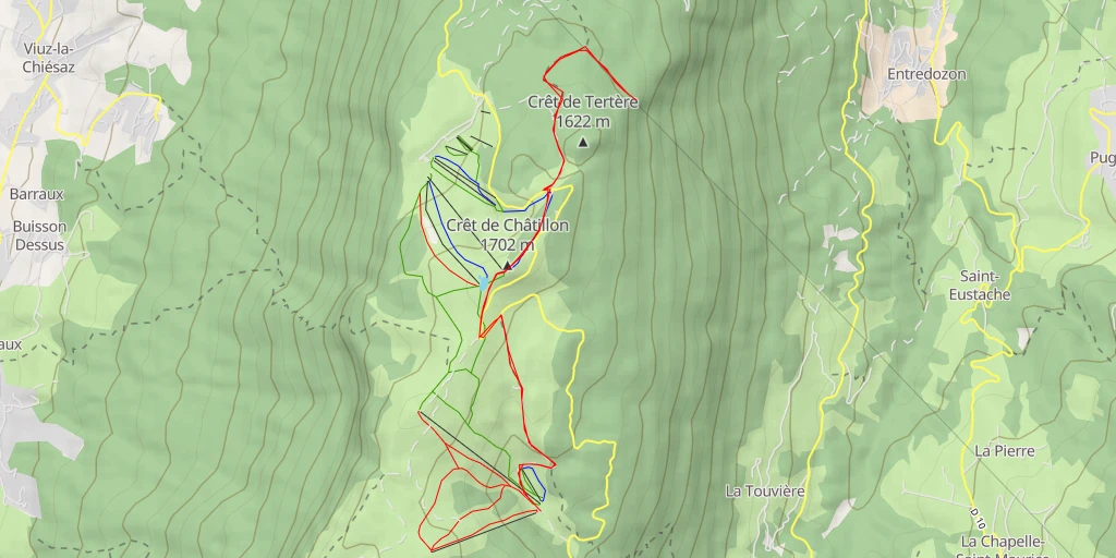 Map of the trail for Belvédère du Sentier du Planay