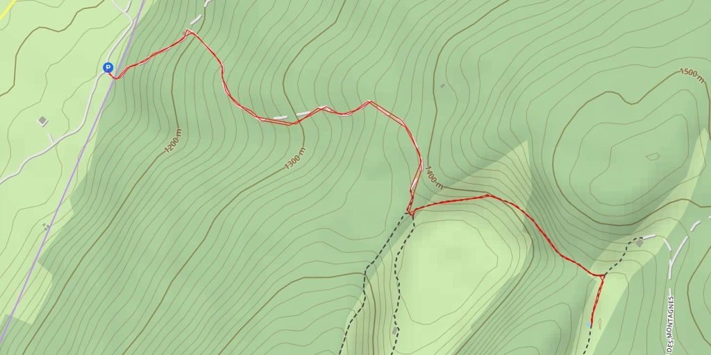 Map of the trail for Le Croue - Route des Montagnes