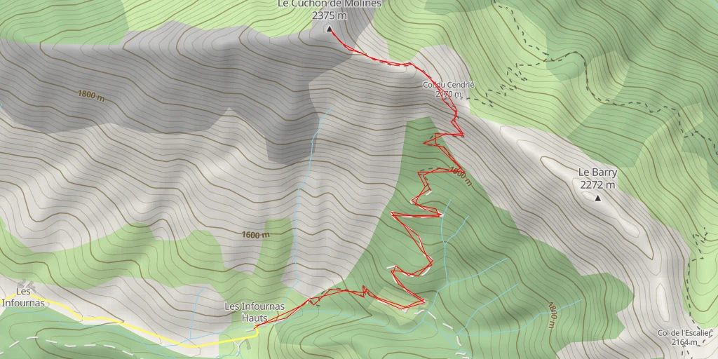 Map of the trail for Le Cuchon de Molines