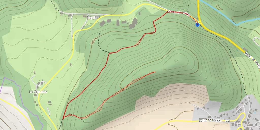 Map of the trail for Route de Frangy