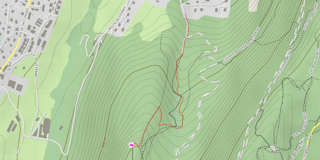 Map of the trail for Croix Sainte-Catherine