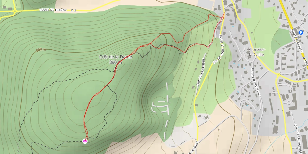 Map of the trail for Route de Sous le Mont