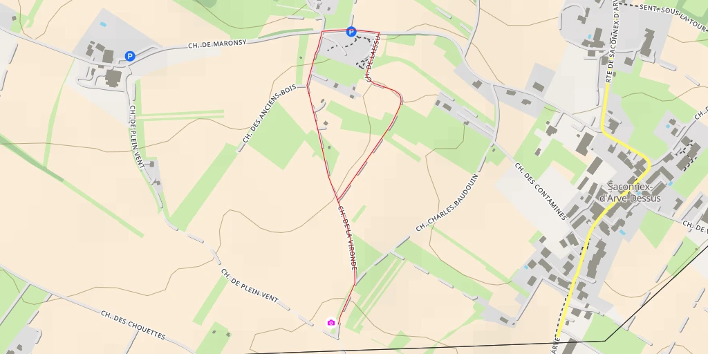 Map of the trail for Chemin de la Vironde