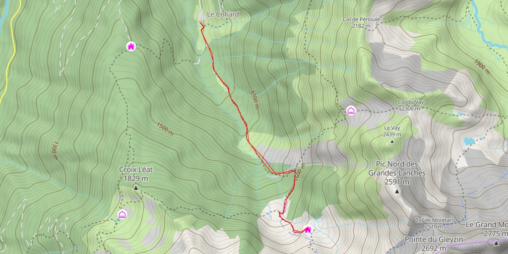 Map of the trail for Refuges de l'Oule ( Antoine Cros)