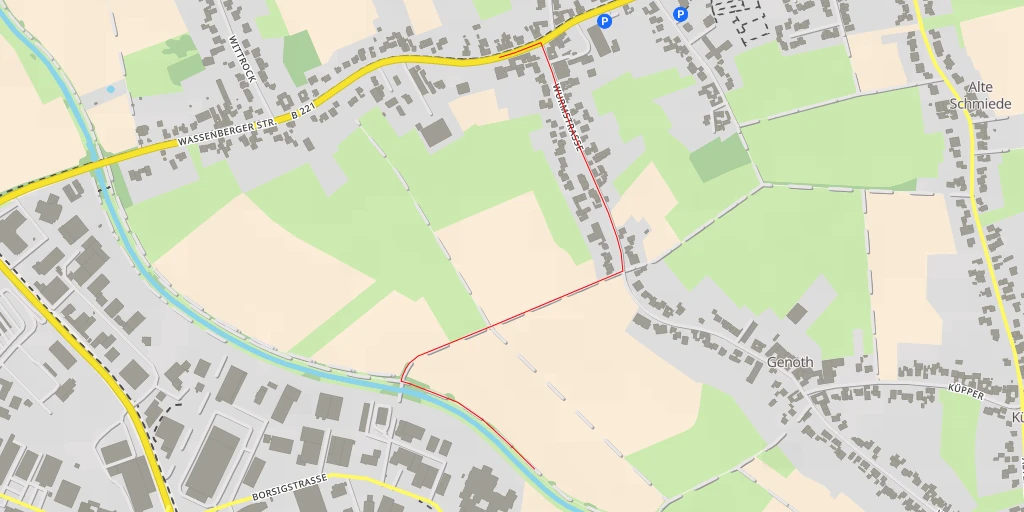 Map of the trail for Borsigstraße