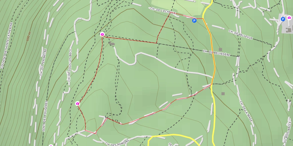Carte de l'itinéraire :  Sentier de la Crête - Sentier de la Crête - Annecy