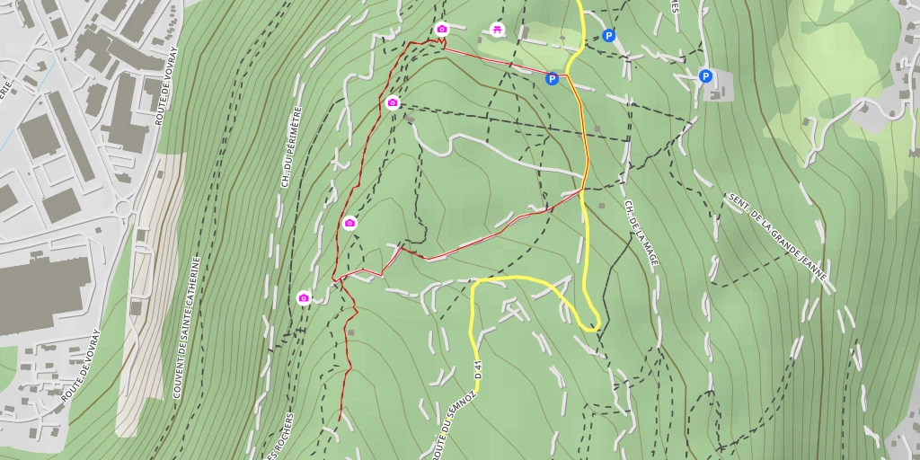 Map of the trail for Belvédère des Gélinottes