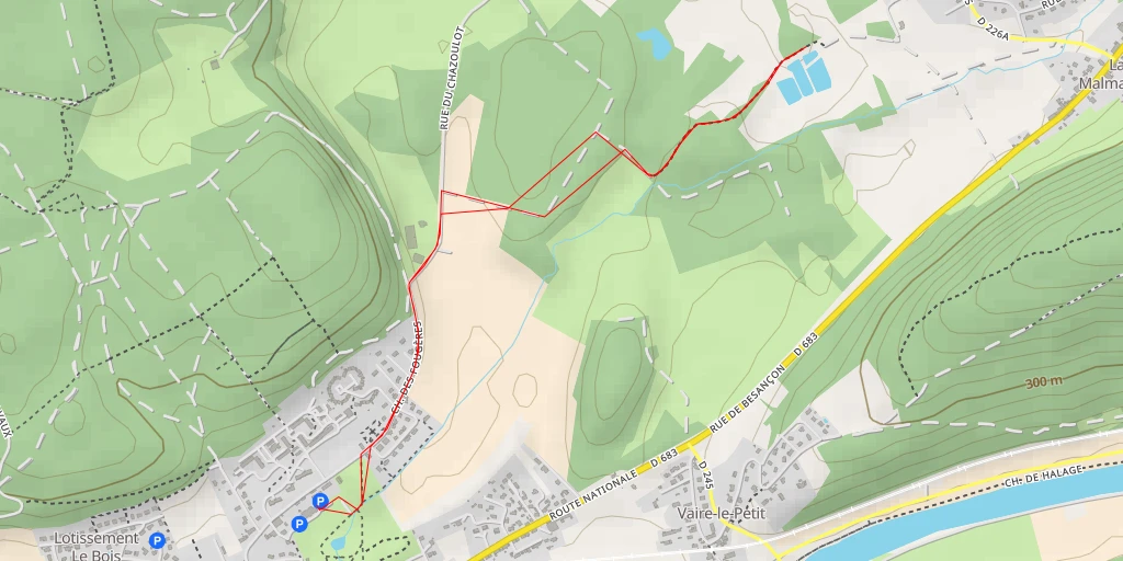 Map of the trail for Rue des Grands Prés