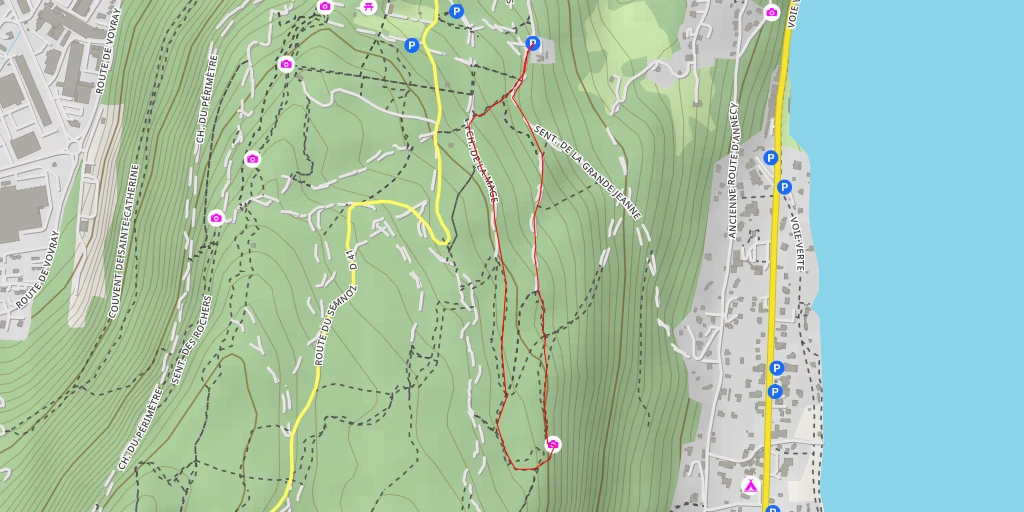 Map of the trail for Sentier de la Crête