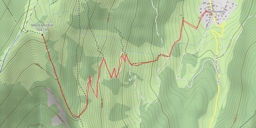 Carte de l'itinéraire :  Mont Morbié