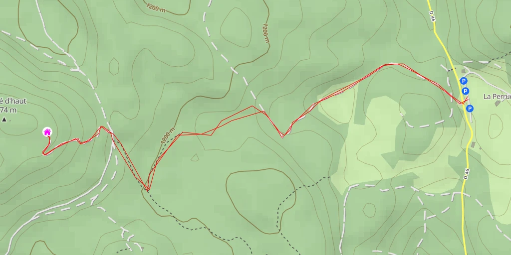 Carte de l'itinéraire :  Les Près d'Haut