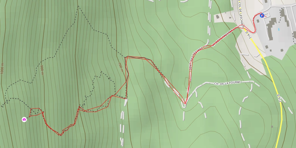 Map of the trail for Croix des Luzes